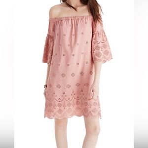 Madewell Eyelet Off the Shoulder Mini Dress